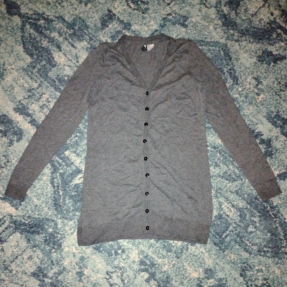 Gray Button-Up Cardigan